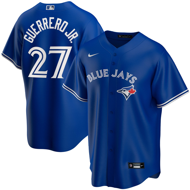 MLB Youth Toronto Blue Jays #27 Vladimir Guerrero Jr. Nike Royal Alternate 2020 Replica Player Jersey ->women mlb jersey->Women Jersey